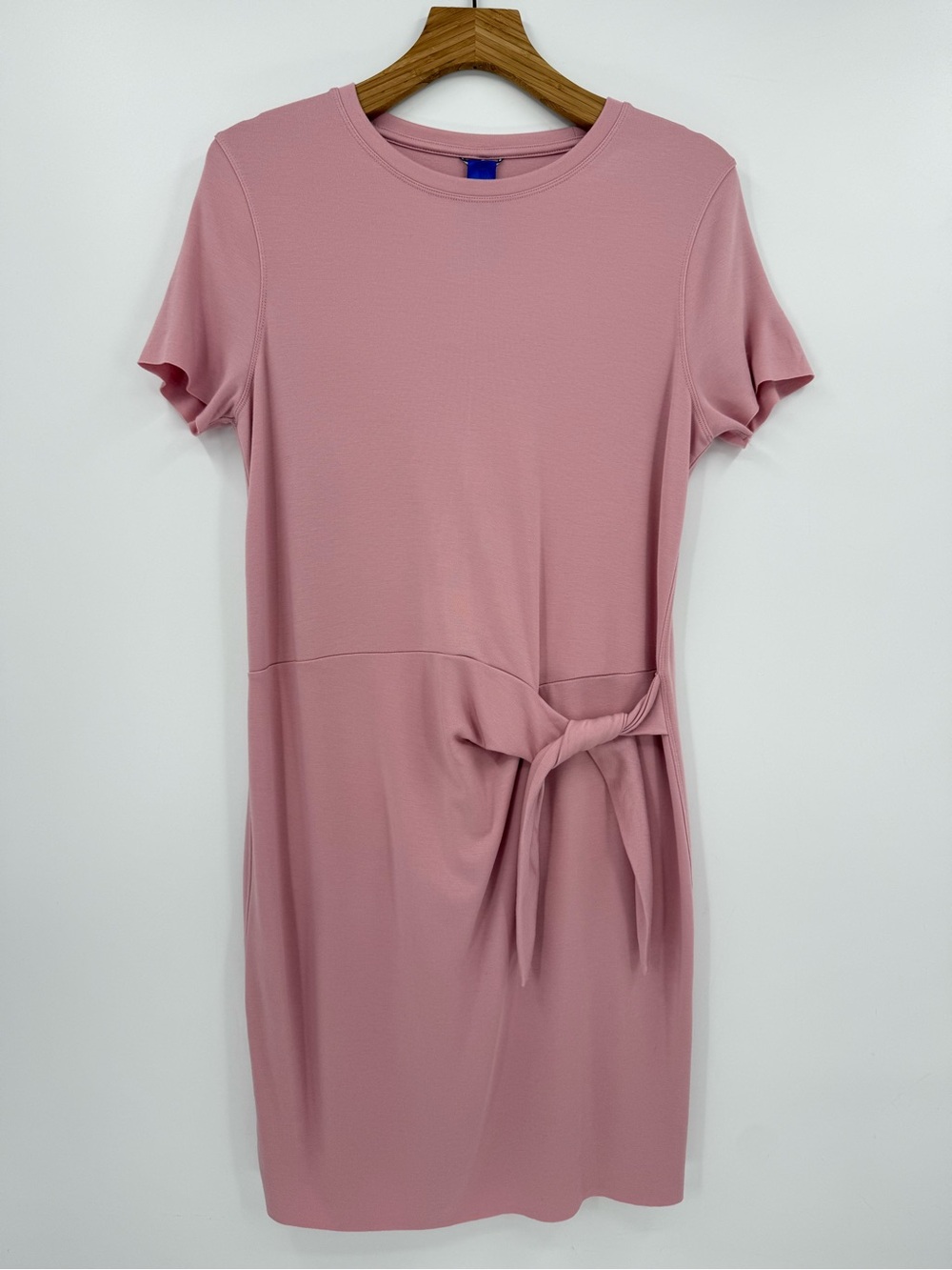 Kit and Ace Tie Brushed Dress Jersey Short Sleeve in Pink Size M